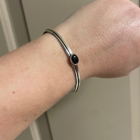 Black onyx cabochon bracelet - Picture 6 of 9